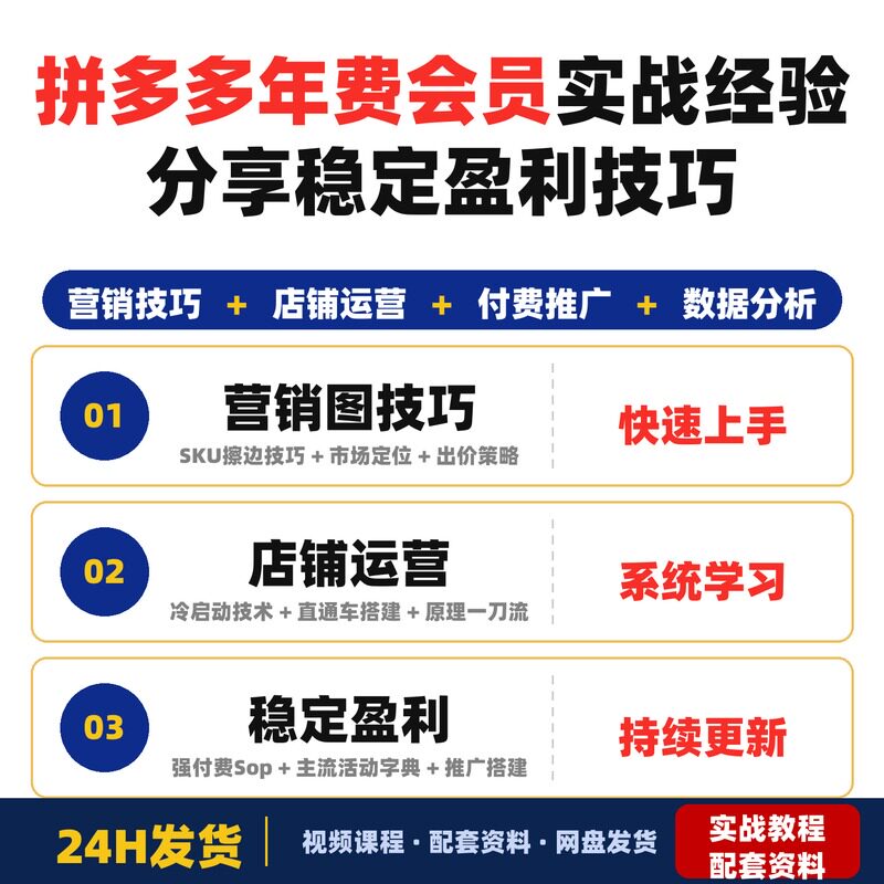 拼多多年费会员课程实战经验分享干货满满稳定盈利适合拼图片