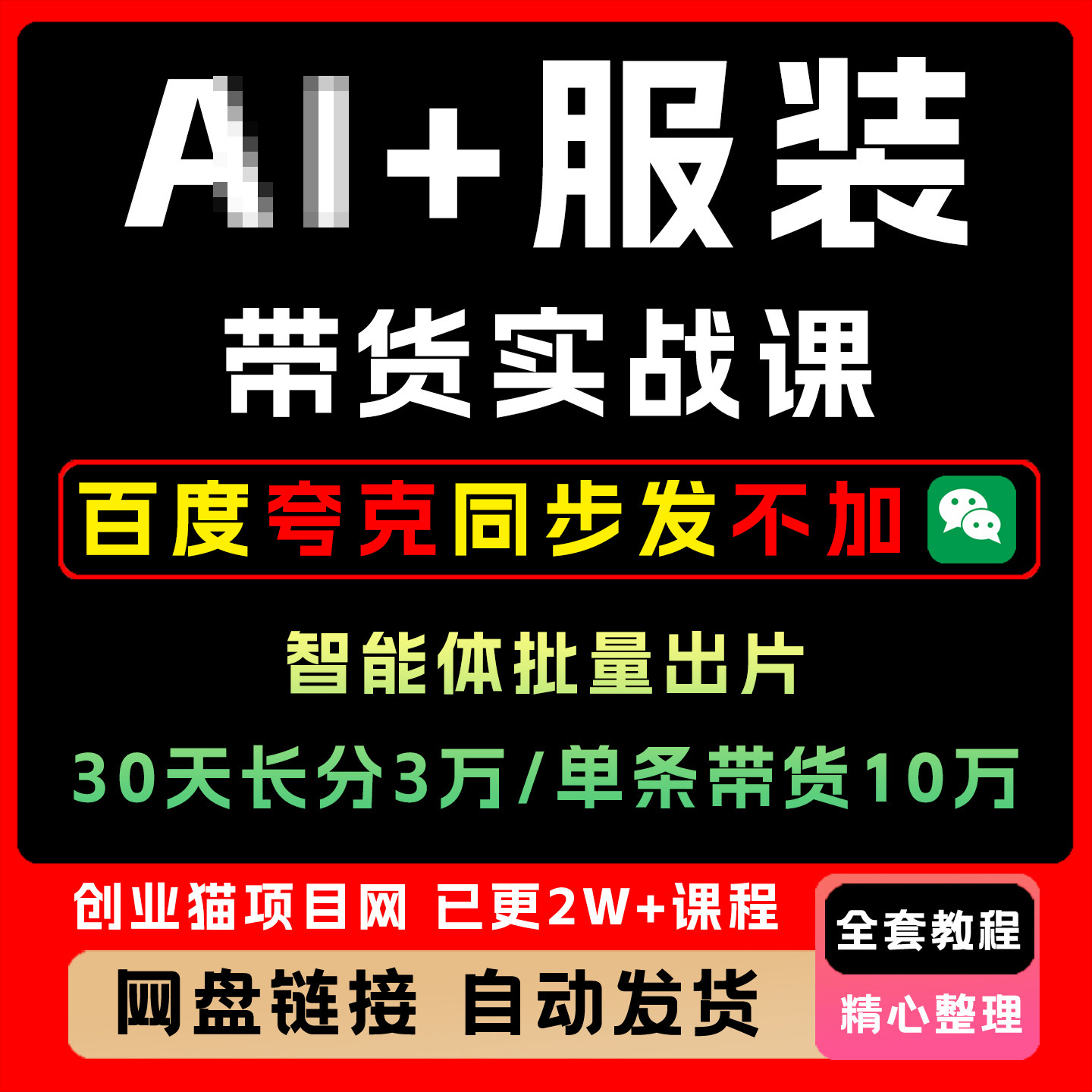 服装带货实战课智能体批量出片全套视频精讲学习资料课件教学
