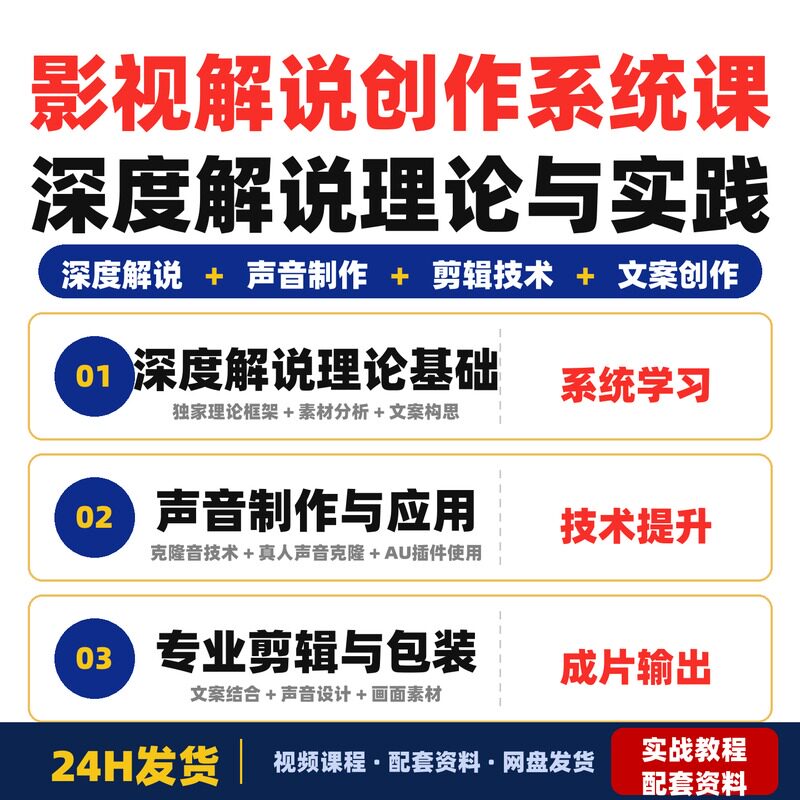 影视解说创作系统课深度解说理论与实践从文案到剪辑的完整完整版