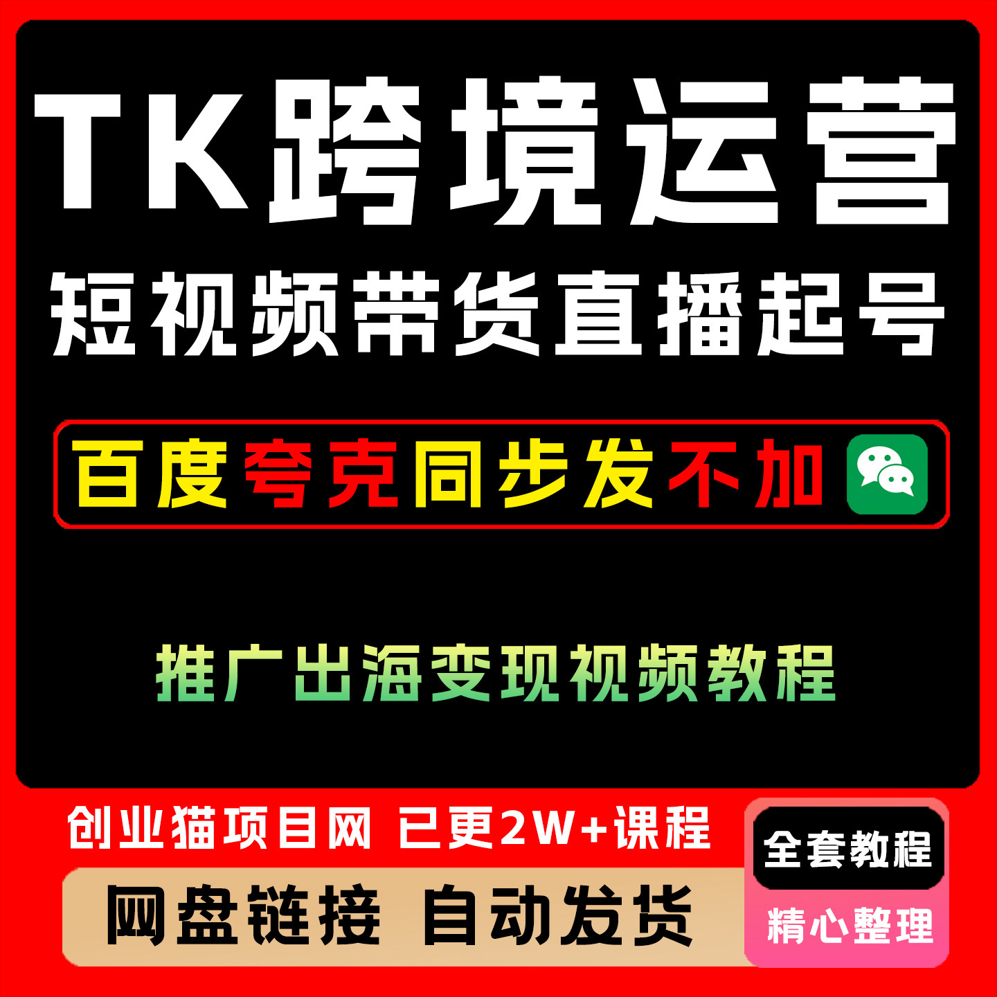 2026TK跨境运营课程抖音短视频带货直播起号推广出海变现视频教程