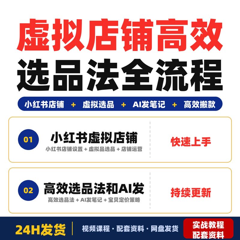 虚拟店铺成功案例和高效选品法全自动AI发笔记全流程演示全套教程