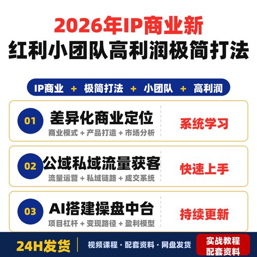 2026年IP商业新红利小团队高利润极简打法格掌门8天极简超盘高手