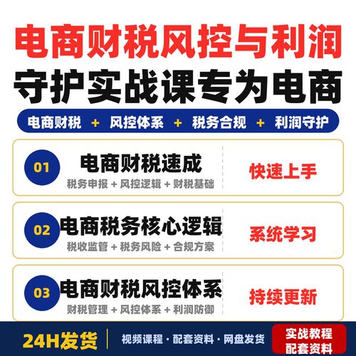 电商财税风控与利润守护实战课专为电商老板财务负责人初创完整版