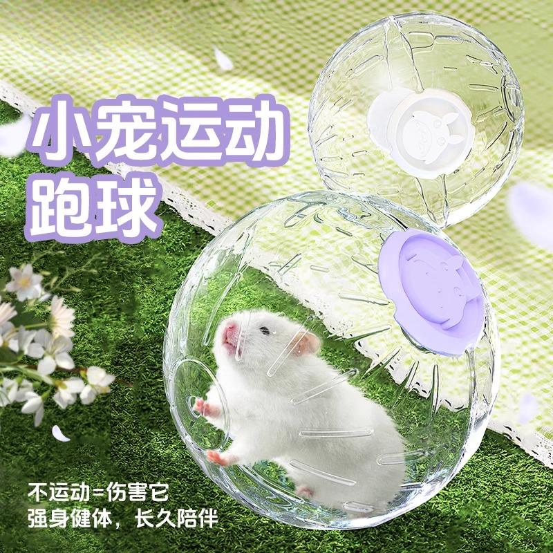 仓鼠跑球不卡脚金丝熊解闷玩具跑步球外出溜鼠球笼牵引绳仓鼠用品