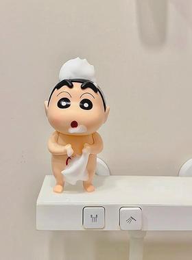 蜡笔小新浴室摆件卡通洗澡小新家居装饰摆件洗澡搭子家居桌面摆件