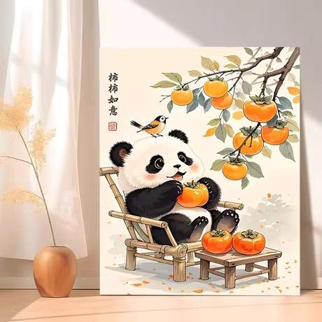 柿柿如意数字油画diy填充成人手工风景无聊解闷填色丙烯油彩画画