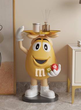 mm豆人艺术轻奢客厅大型电视柜沙发边床头置物架落地软装饰品摆件