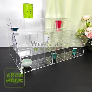 压克力透明阶梯茶杯展示架茶壶杯子收纳层架透明玻璃杯置物架茶杯