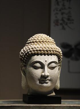 新中国风覆古禅宗装饰树脂佛像佛像头工艺品入口酒店会所氛围装饰