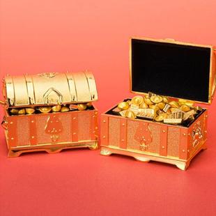 招财藏宝箱金元 饰品 宝摆件聚财百宝箱金条金铲小金库办公室桌面装