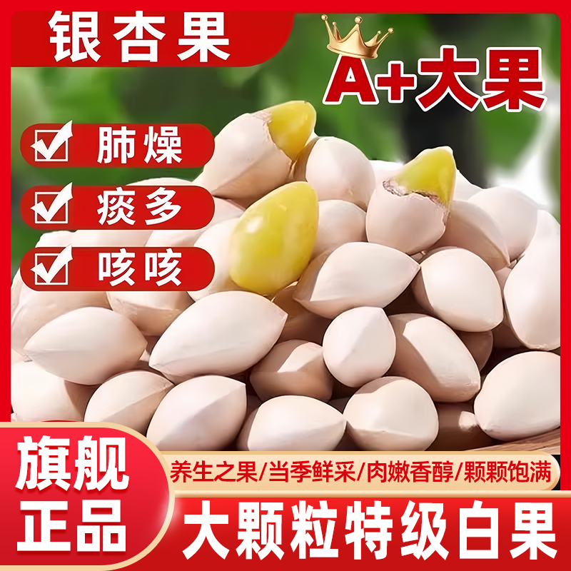 农科院白果银杏果新鲜大颗带壳当季新货特级干货百果官方旗舰店