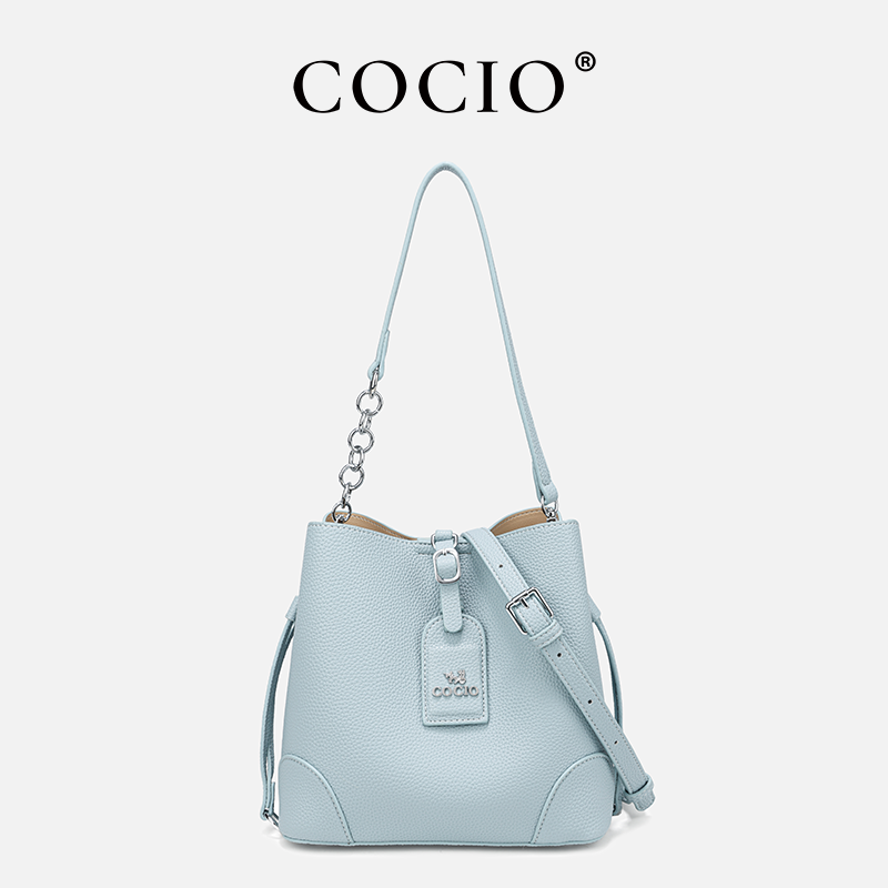 COCIO 轻奢斜跨手提女包包通勤新款潮高级百搭单肩水桶包CC055