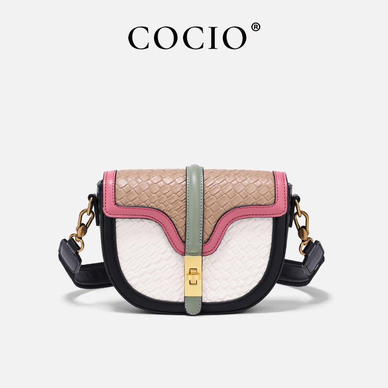 COCIO2024新款斜跨单肩女包高级夏百搭迷你小轻奢品牌马鞍CC040