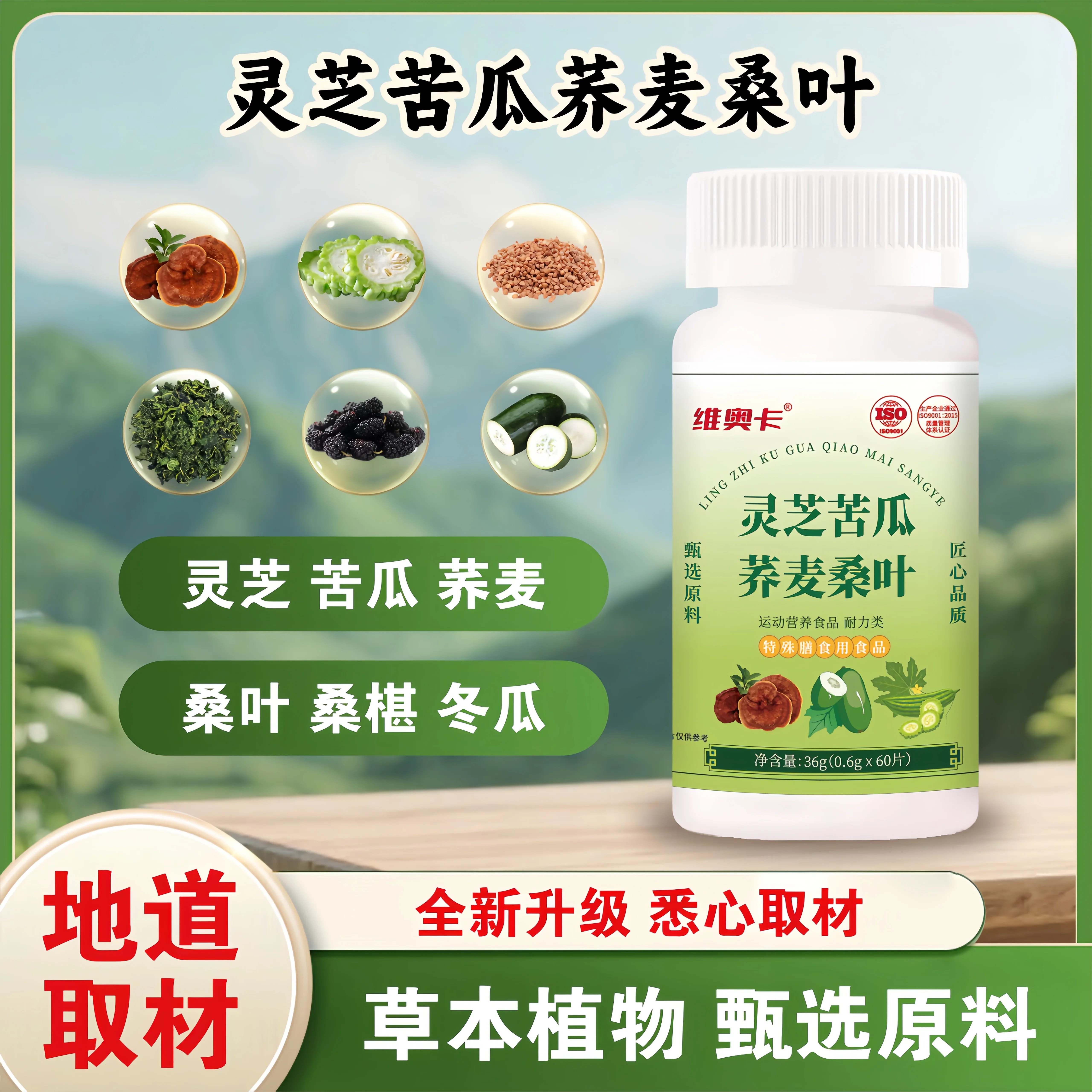 美恩元维奥卡灵芝苦瓜桑叶片降糖