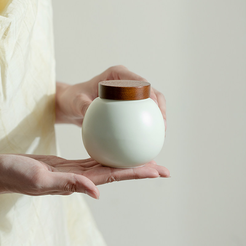 拓土奶油黄茶叶罐密封罐创意亚光茶叶储存罐存茶罐子
