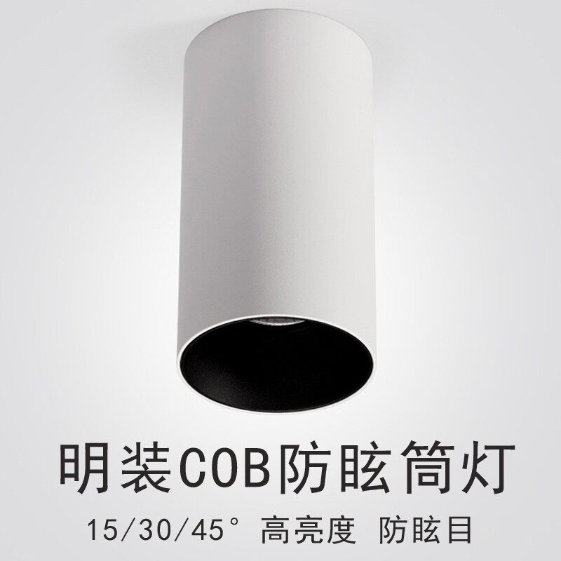 亮圆形明装酒店过道灯店铺天吸顶免防眩桶灯