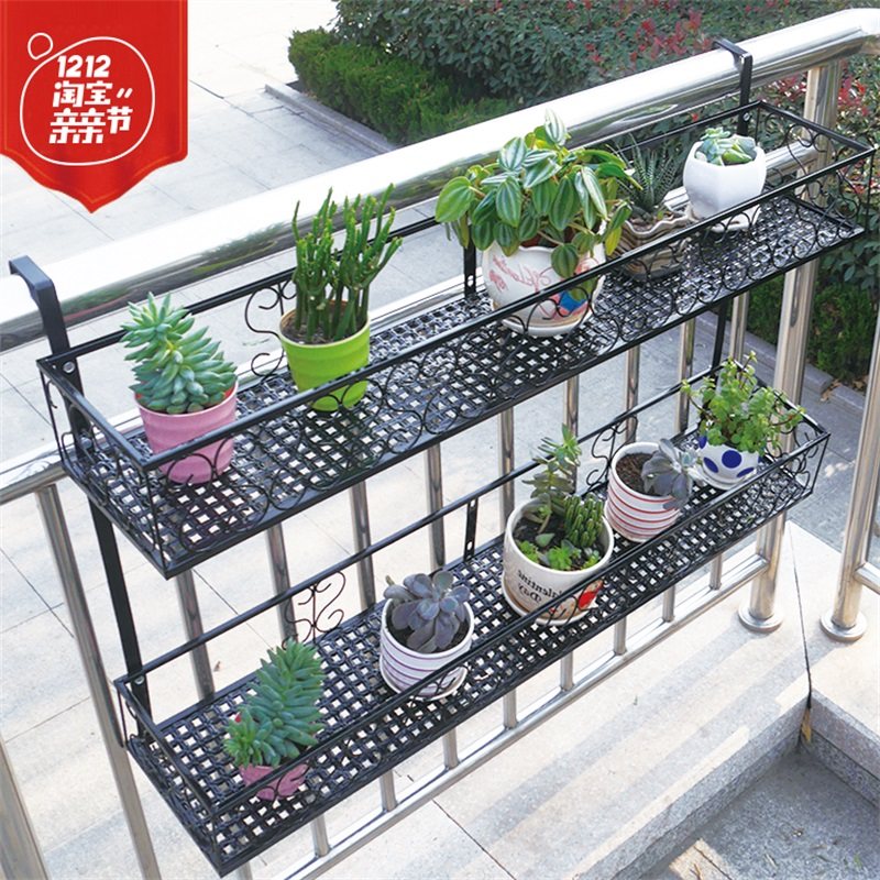 欧式新款铁艺多层吊兰绿萝多肉阳台栏杆护栏悬挂客厅墙壁挂式架,住宅家具,花架/花几,淘宝优惠券,粉丝福利购,淘宝优惠卷