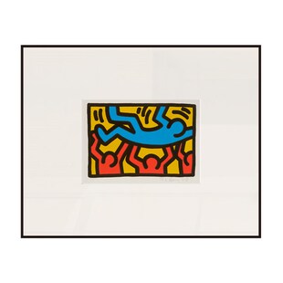 现代波普艺术装饰画线条画 街头风格现代挂画 书房基思哈林儿童房