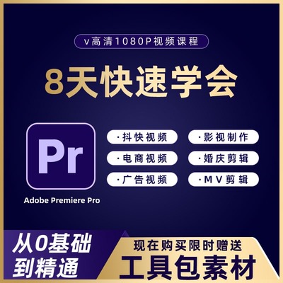 PR教程零基础入门学习premiere pro教学视频剪辑软件课程练习素材