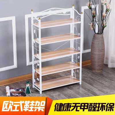 0J多层欧式白色鞋架简易小窄门口放家用室内好看经济型实木鞋柜铁