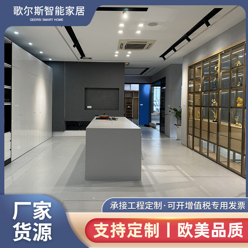 开放式家用整体厨房餐厅设计现代简约橱柜壁柜灶台岛台厨房装修