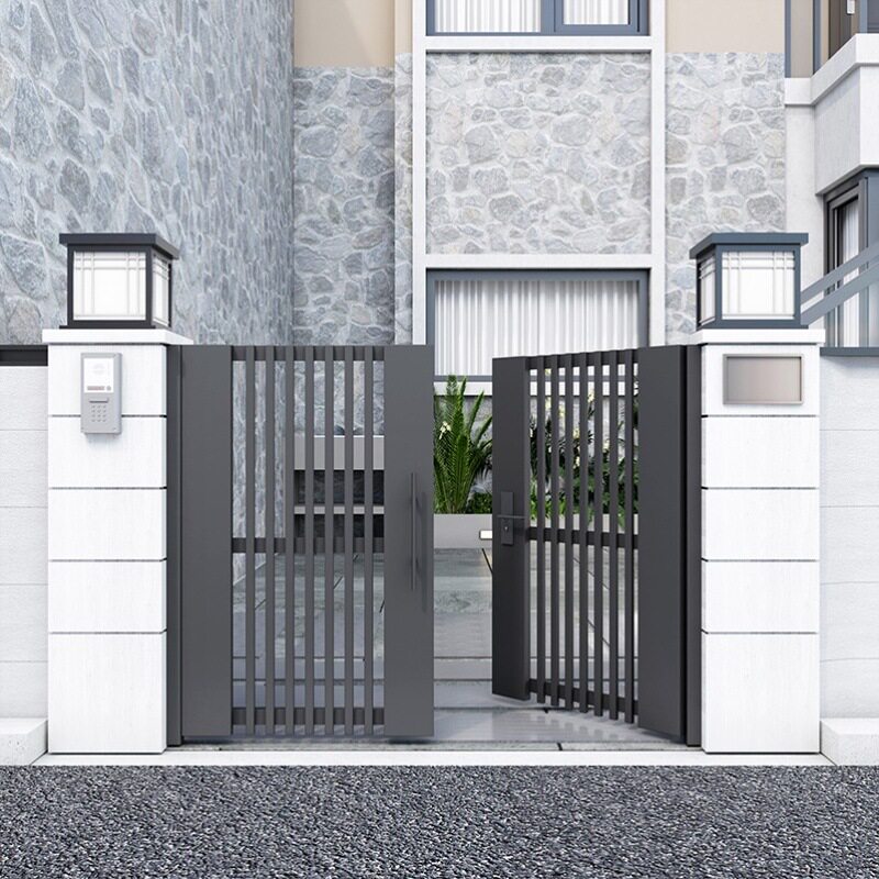 不锈钢户外庭院门农村自建房大门铝合金庭院门户外铁门别墅院子不