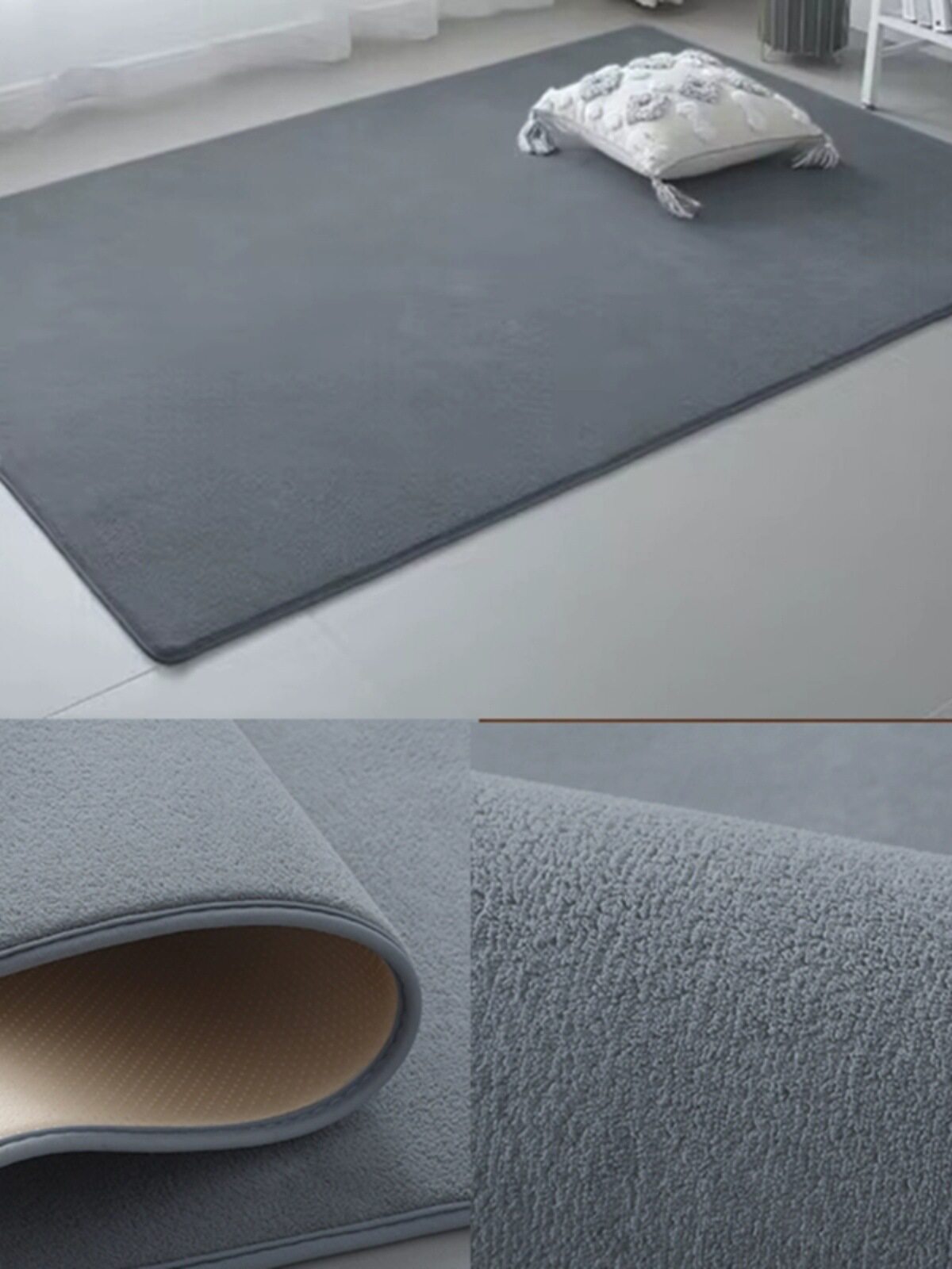 地毯卧室床边加厚现代简约客厅茶几垫短绒高弹儿童毛毯可水洗满铺