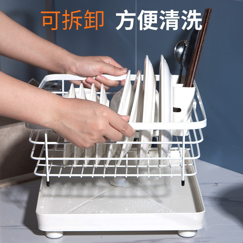 厨房家用碗碟收纳架晾放碗盘沥水碗架台面碗筷置物架洗碗池滤水篮