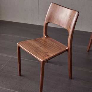 北美黑胡桃木餐椅白蜡木椅子纯实木全榫卯舒克椅轻奢靠背简约椅子