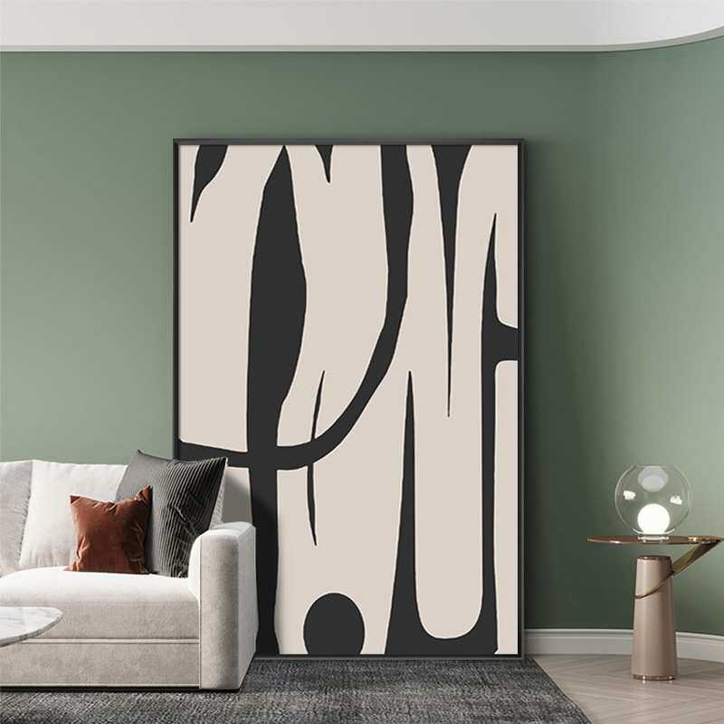 定格 现代简约黑色纹理装饰画抽象客厅沙发背景墙挂画竖版玄关画