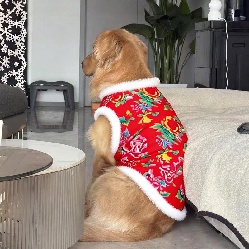 中大型犬新年秋冬保暖大花狗服