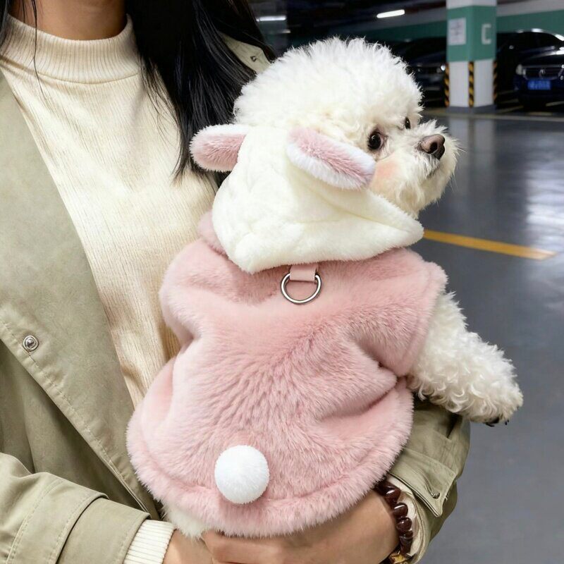 狗狗衣服秋冬季新款保暖绒衣带帽比熊泰迪小猫咪宠物马甲加绒加厚