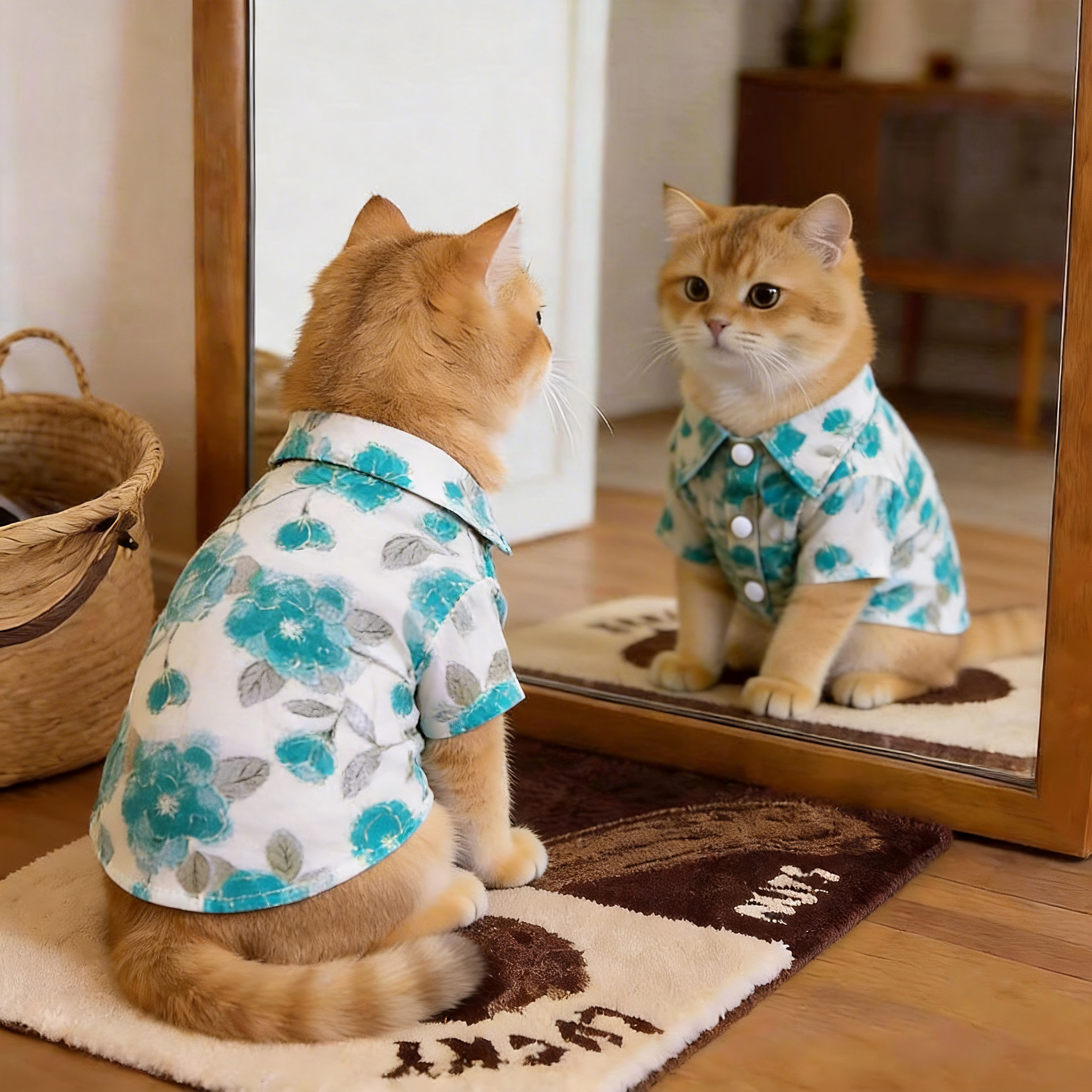 猫咪衣服夏季透气清凉幼猫布偶英短金渐层小型犬狗狗衣服夏日衬衫