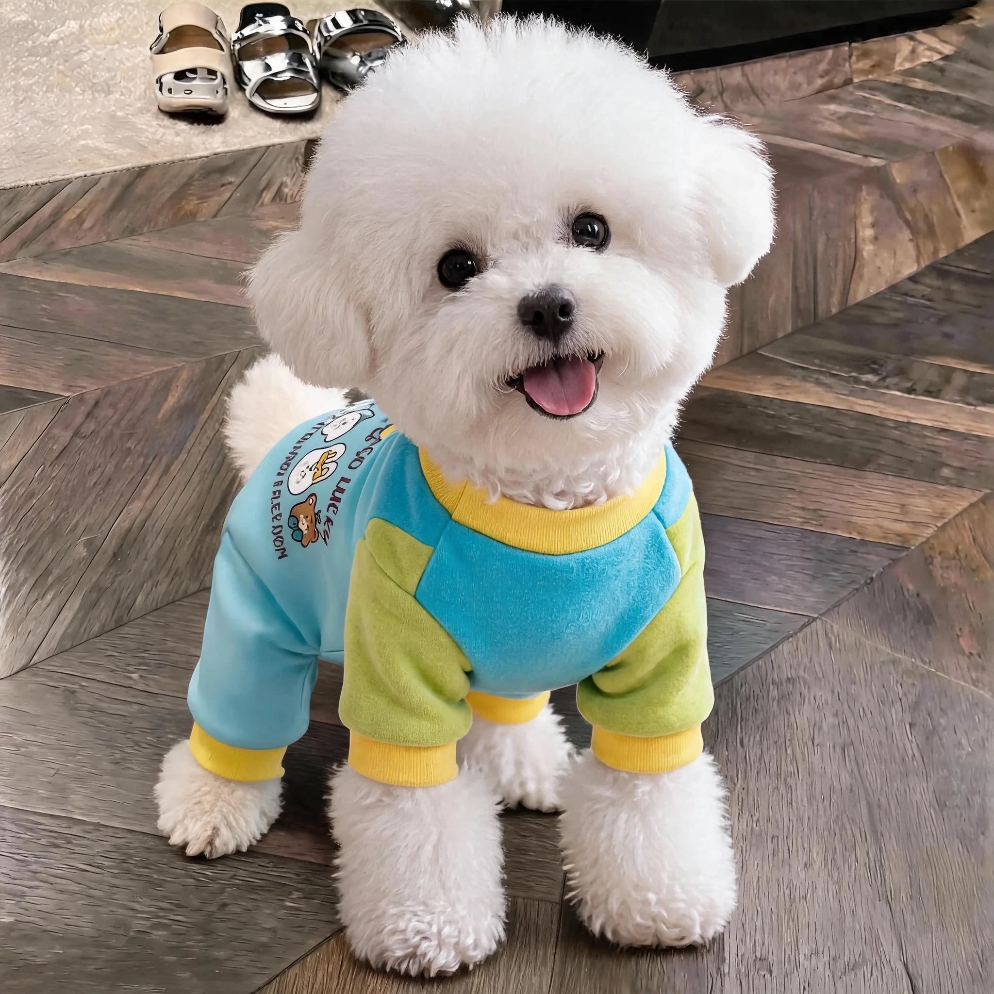 狗狗衣服秋冬保暖装加厚防风四脚衣比熊泰迪博美中小型犬休闲衣服