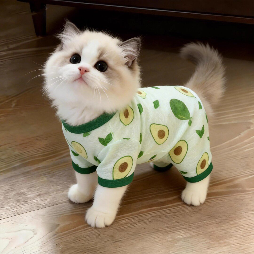 猫咪衣服夏天透气凉凉衣防掉毛狗狗家居服布偶金渐层四脚防晒衣