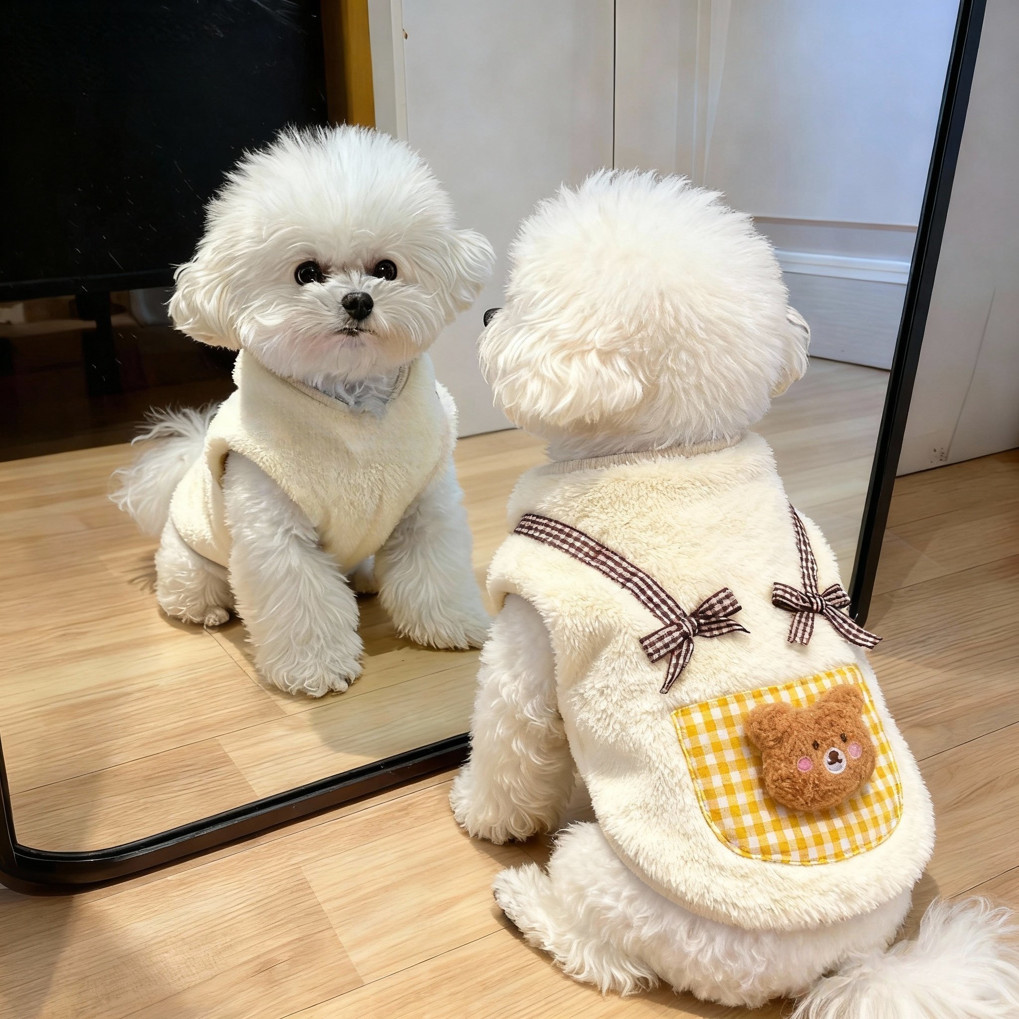 秋冬加绒小熊背心狗狗衣服泰迪比熊小型犬宠物绒衣蝴蝶结小熊衣服,宠物/宠物食品及用品,狗宠物服装/雨衣,淘宝优惠券,粉丝福利购,淘宝优惠卷