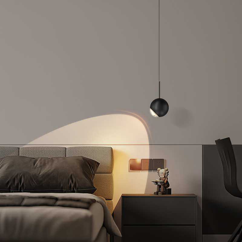 可升降卧室床头小吊灯简约智能触摸感应客厅背景墙玄关吊线灯