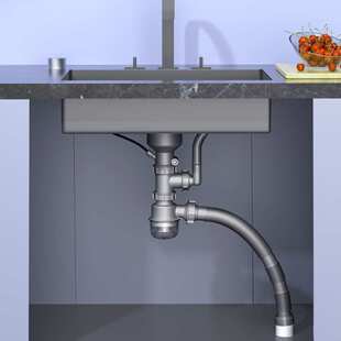 水槽304不锈钢台控下水器洗菜池台控配件厨房下水快装结构