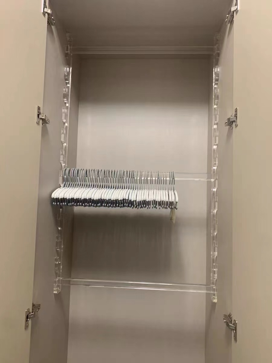 任意撑衣柜可调节高度挂衣杆儿童衣柜透明亚克力