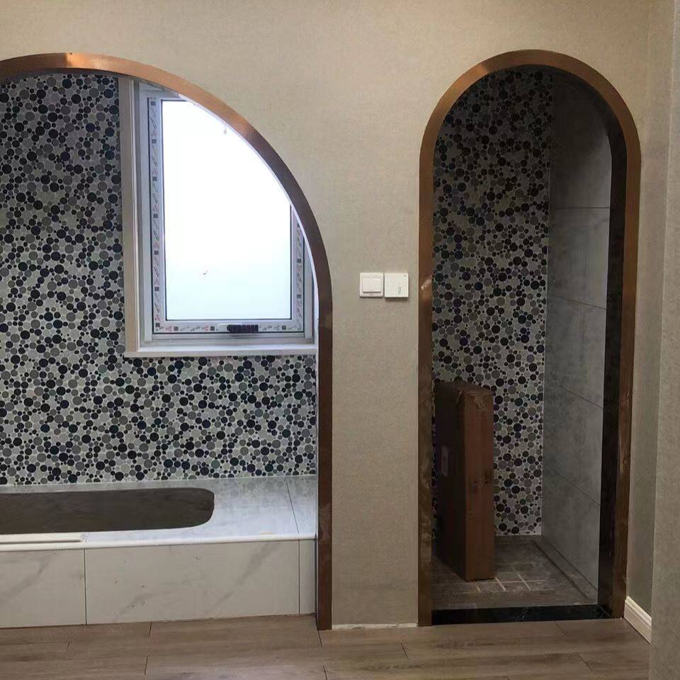 不锈钢弧形吊顶半圆弧装饰条拱形门套背景u型圆形扣条  圆弧收口