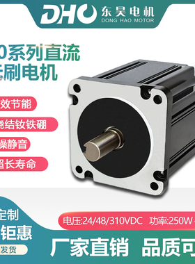 80直流无刷电机48V310伏250瓦650W3000RPM带霍尔永磁调速马达厂家