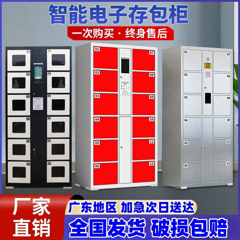 超市电子存包柜扫码微信寄存柜人脸识别指纹刷卡智能储物柜手机柜