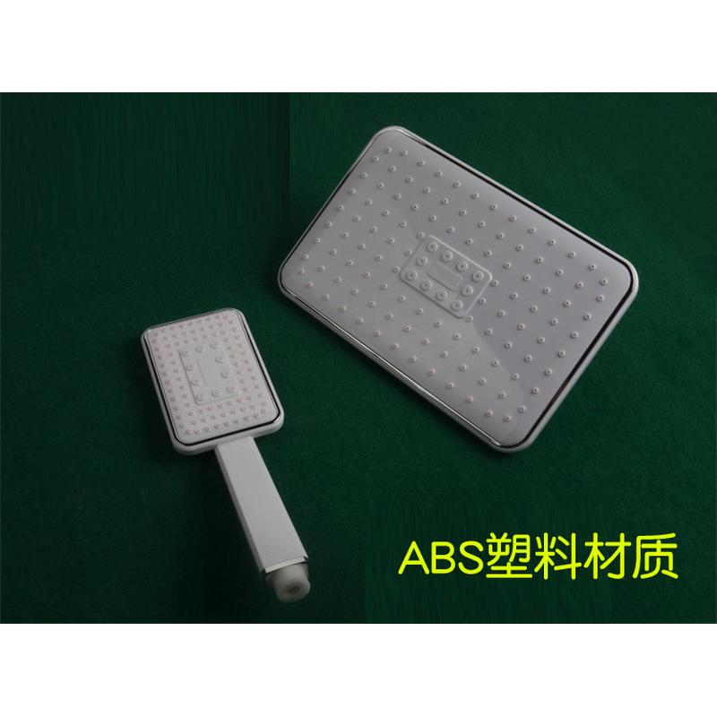 ABS塑料顶喷花洒套装长方形白色淋浴花洒莲蓬头浴室洗澡喷头淋雨