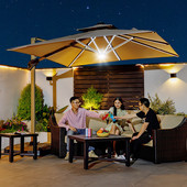 液压遮阳伞户外庭院伞室外摆摊花园别墅露天阳台商用太阳伞罗马伞