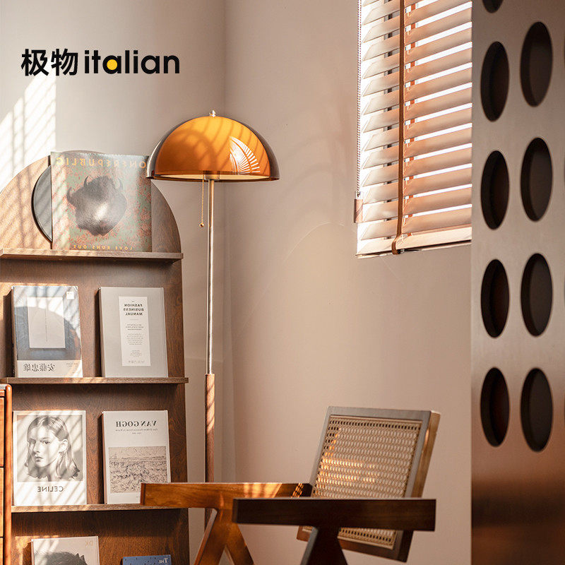 法式中古客厅落地灯落日氛围灯卧室床头设计师复古沙发旁立式台灯