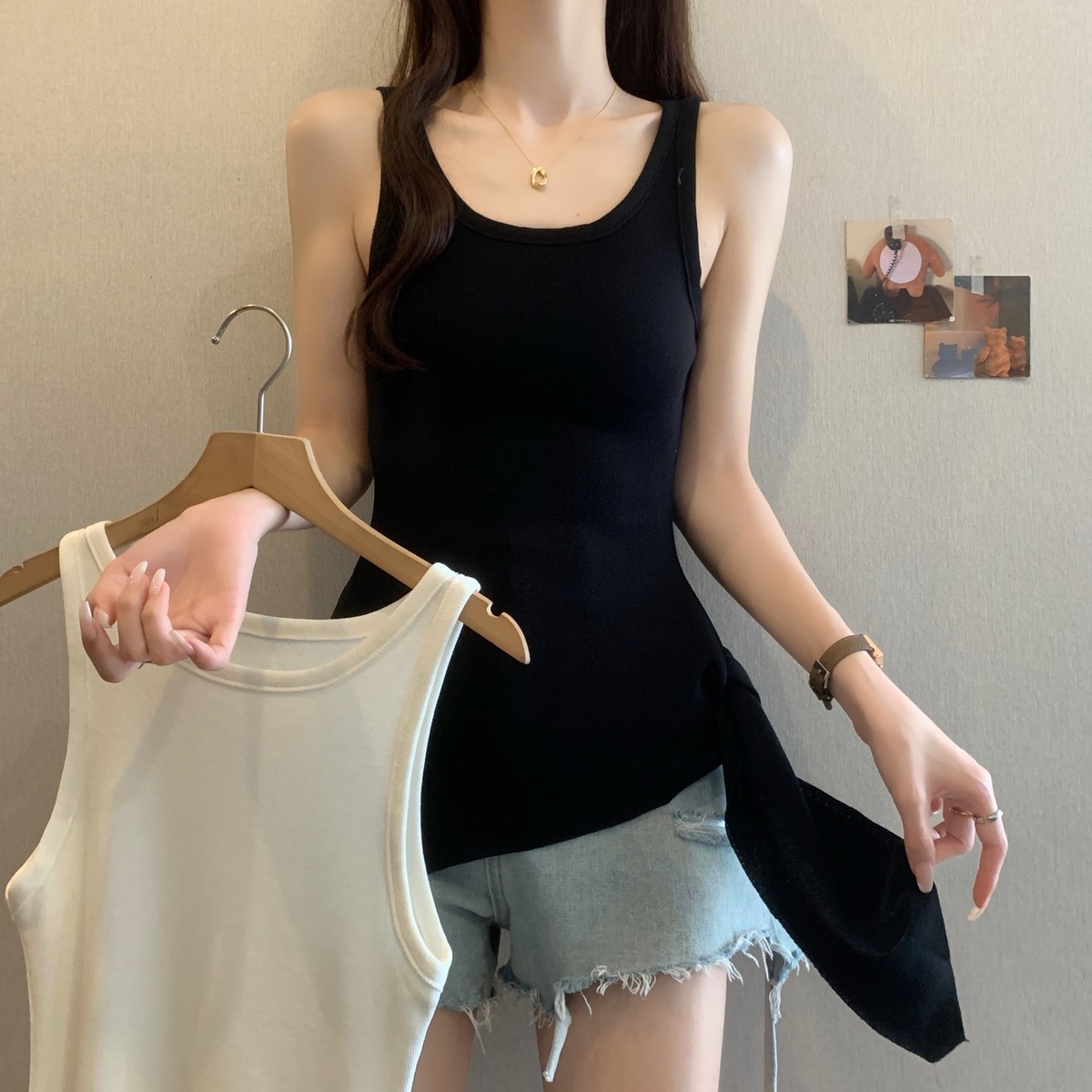速发高品质大码针织吊带背心女内搭夏季2025新款显瘦中长款外穿无