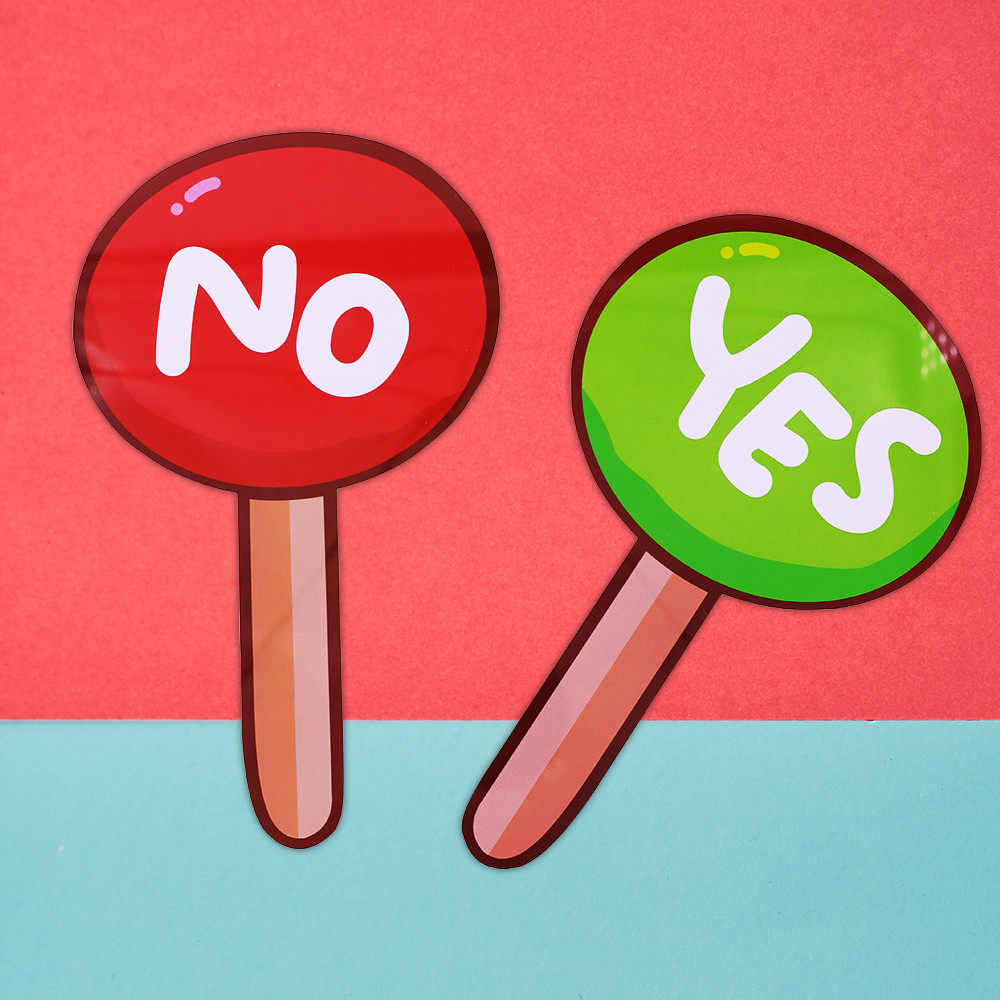 yes no举手牌对错打分辩论赛道具英语课堂游戏教具教师公开课评委