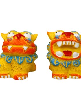 狮三百|喜上眉梢石敢当办公桌装饰国潮小狮子摆件乔迁新居礼物