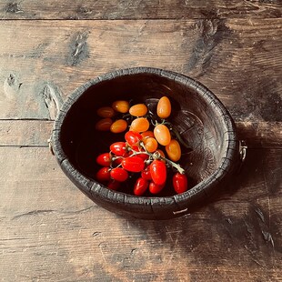 侘寂风香a樟实木整木o质托盘茶几置物钥匙收纳盒斗升干果瓜子木头