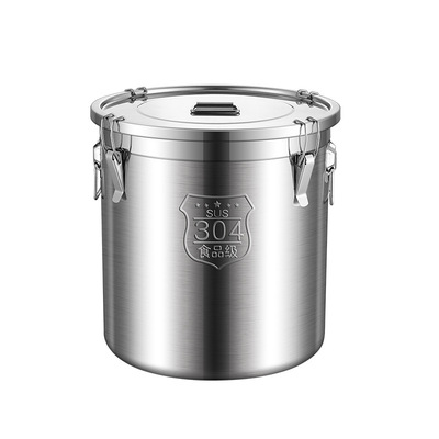 304不锈钢米桶家用防虫防潮密封加厚米罐5L0斤装杂粮面粉储存米缸